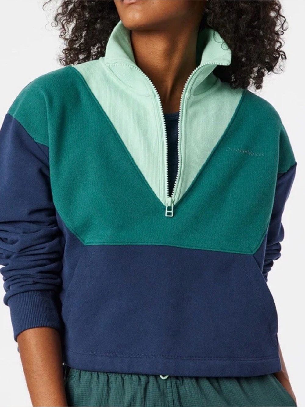 Outdoor Voices Cotton Terry 1/2 Zip Sweater - Size M - NWT